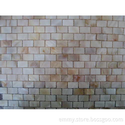Natural color china river mother of pearl mosaic with brick pattern for interior wall
